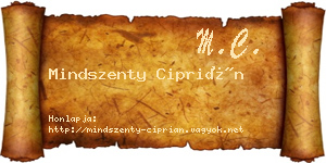 Mindszenty Ciprián névjegykártya